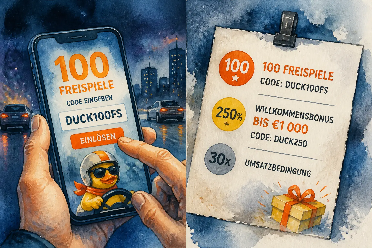 Beep Beep Casino Freispiele – 100 FS mit Code DUCK100FS visual guide for Beep Beep Casino